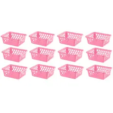Kit Cestos Organizador Multiuso Cestinho Gaveta Rosa Praticidade