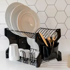 Escorredor De Louça Cozinha Prato Copo Duplo Porta Talheres