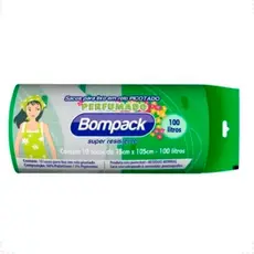 Saco De Lixo 50Litros Azul Moca Bompack Perfumado Com 15 Unidades