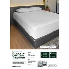 Protetor de Colchão Branco Casal 1,40x1,90x30cm – Confortável, Hipoalergênico e Resistente