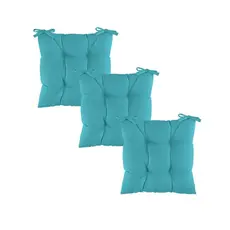 Kit 3 Pçs Almofada Decorativa E Confortável Futton Oxford Assento p/ Cadeira 40X40cm Cores Diversas