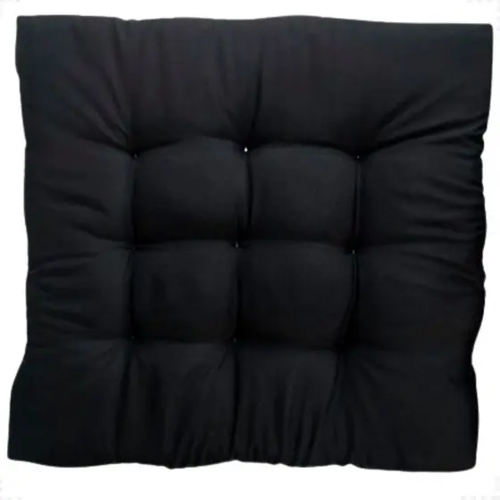 Almofada Grande Decorativa Liso Sofá Poltrona 60x60cm Artesanal Cheio Macio Para Pallet Futton Preto