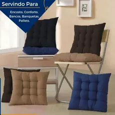Kit Almofada Decorativa Cheias Futton Oxford Assentos p/ Cadeira 40x40cm 2 pçs Artesanal Marrom