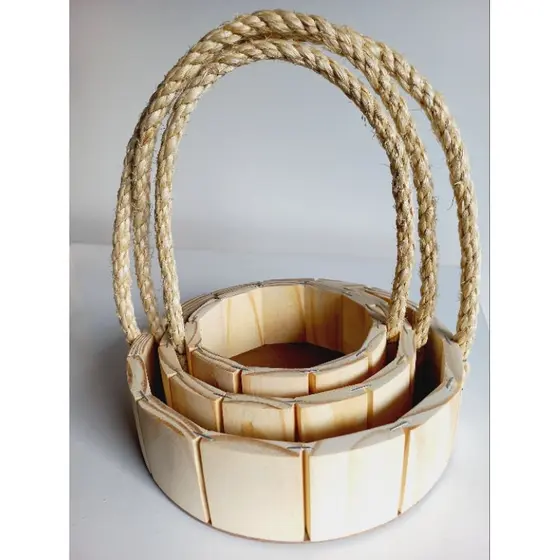 Cestas de madeira com alça para presentes, daminhas ou decorações 13cm,16cm,19cm ou 20cm a escolher