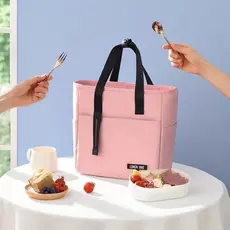 Bolsa Térmica Marmita Portátil Viagem Grande Capacidade Lancheira Impermeável Tecido Oxford