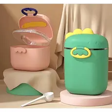 Porta Leite em Pó Portátil Com Dosador e Nivelador Bebe Infantil Pote Marmita Biscoito Frutas