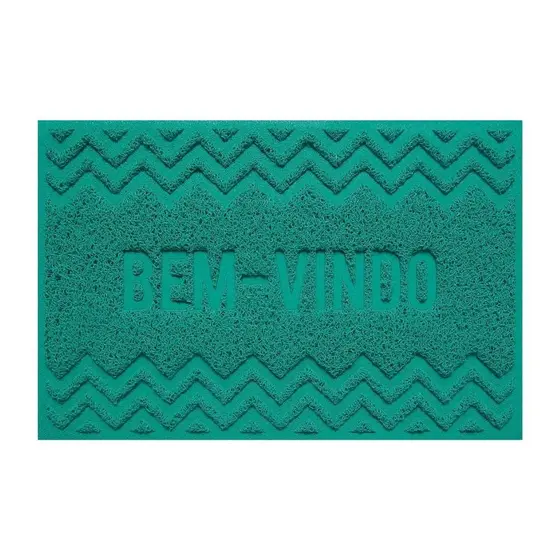 Capacho Vinilico Zigzag Antiderrapante 60x40cm Uzoo Decoração Porta Entrada Casa