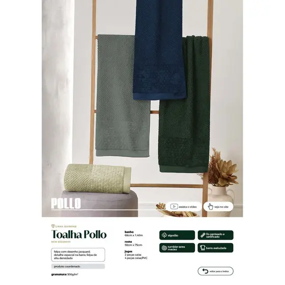 Toalha Appel Home Pollo para Rosto – Fio Penteado Premium