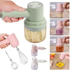 Mini Batedeira Portátil Multifuncional Sem Fio e Processador de Alimentos Ovos Mixer 3 IN 1