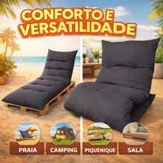 Almofada Futon Dobrável 170x60x9cm Colchonete Multiuso Chão Sofá Visita Meditação Macia
