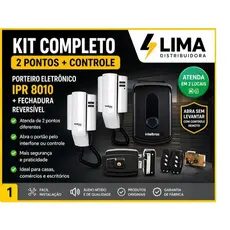 Kit Porteiro Intelbras Completo 2 Pontos + Controle + Fechadura Reversível