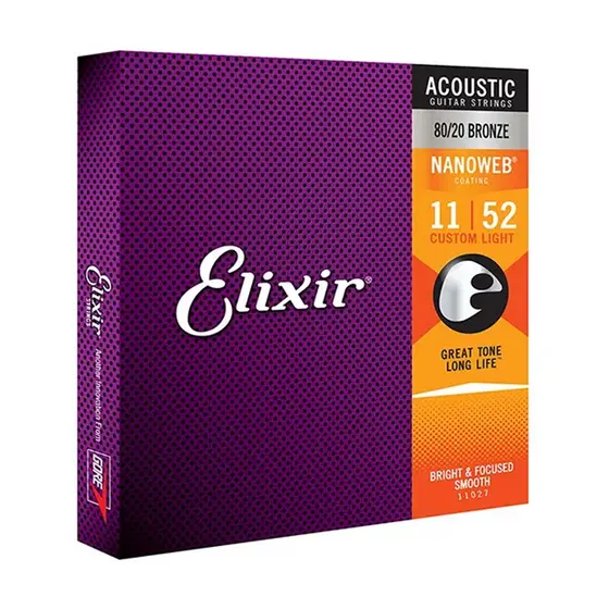 Encordoamento Violão Aço 011 Elixir Nanoweb 11027 Bronze