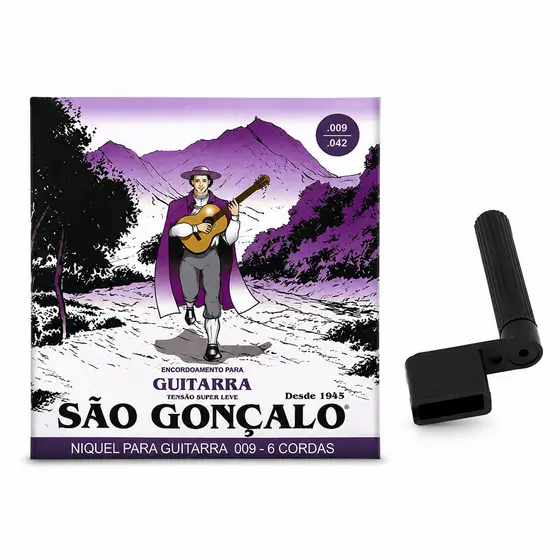 Kit Encordoamento 009 Super Leve para Guitarra + Encordoador