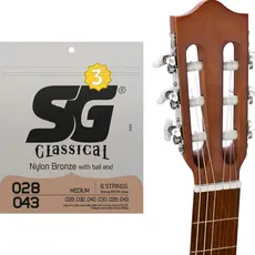 Kit 3 Encordoamento SG Violão Nylon Triple Pack 028 Bronze 65/35
