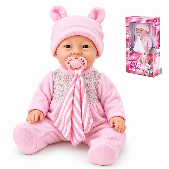Boneca Titi Hora Da Naninha infantil Com Mamadeira e Chupeta - Bambola