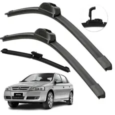 Kit Limpador De Parabrisa Dianteiro + Traseiro Astra 1998 2011 Encaixe Gancho