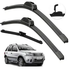 Kit Limpador De Parabrisa Dianteiro + Traseiro Ecosport 2006 2012 Encaixe Gancho