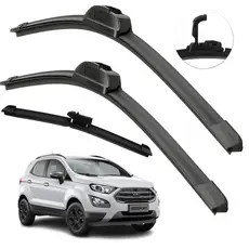 Kit Limpador De Parabrisa Dianteiro + Traseiro Ecosport 2018 Encaixe Gancho
