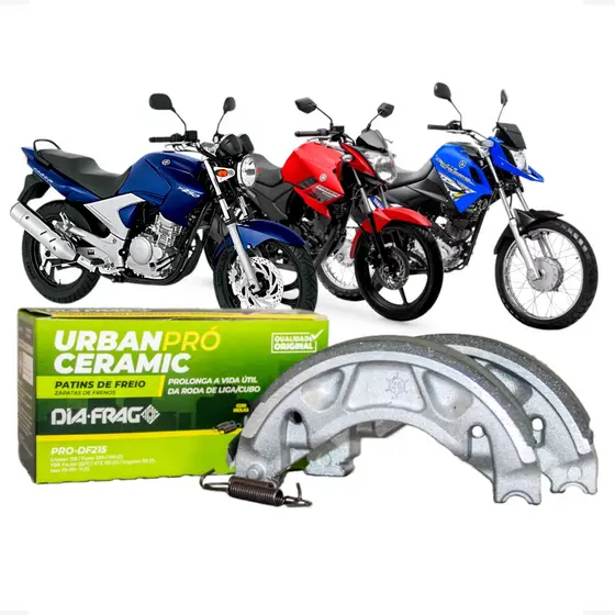 Lona Patim Sapata De Freio Fazer 150 Ys 250 Xtz Crosser 150 2 Lados 150 Neo 115 Factor 150 Com Molas