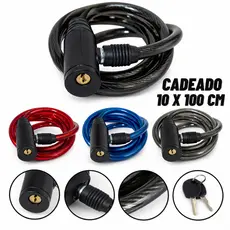 Corrente Cadeado Para Moto Bicicleta Bike Segurança Estepe Trava Anti Furto Cabo De Aço 10x100