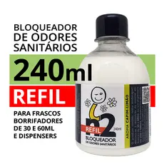 Refil Bloqueador Odores Sanitários 240ml Capim-limão Neutralizador Odorizador Banheiro Lixeira Pet