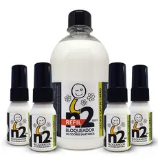 Kit Refil n2 Bloqueador Odores Sanitários 600ml Capim-limão Neutralizador Odorizador Banheiro Lixeira Pet