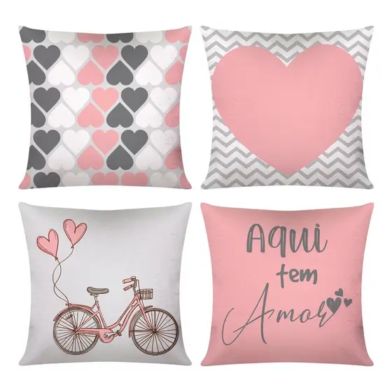 Kit 4 Capas De Almofada Decorativa Estampa Modernas 45x45