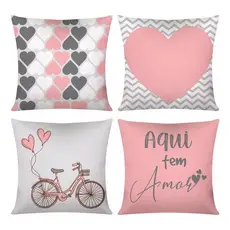 Kit 4 Capas De Almofada Decorativa Estampa Modernas 45x45