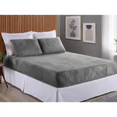 Jogo De Lençol Solteiro Casal Queen King  De Plush 2 e 3 Peças Manta Soft Com Elástico Toque Macio Varias Cores