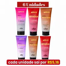 LOÇÃO HIDRATANTE CORPORAL APIDERM APINIL KIT 6 UNIDADES