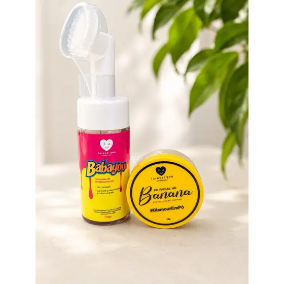 Pó banana + mousse limpeza facial Tutti frutti kit