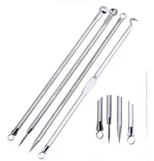 Extrator de Cravo - Kit 4 Ferramentas + Estojo Removedor de Cravos/Agulha/Espinhas/Acne