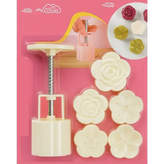 Kit Ejetor de Moldes Florais para Brigadeiro, Biscoito, Massa, Doces Gourmet –  5 Formas Decorativas