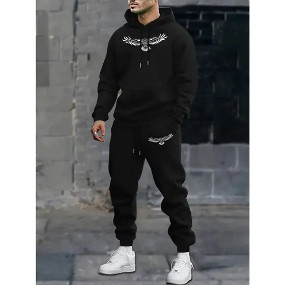 Conjunto Masculino Moletom Calça + Blusa - Estampa Águia Peito