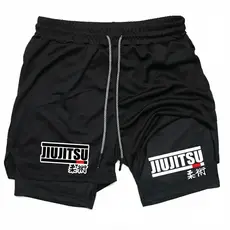 Short de Compressão Masculino Jiu-jitsu Luta Dry Fit 2 em 1