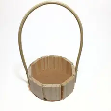 Kit 5 Cestas Fraldeira de Madeira 13cm – Moderna – Cesto de Páscoa, Presente de Natal ou Cosmético