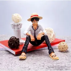 Anime Luffy Posição Sentada Action Figure 12cm