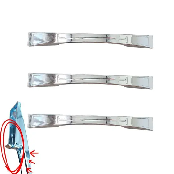 Kit 3 Puxador Encaixe Colormaq 130mm Cromado - Puxador para Armário de Aço de Encaixe