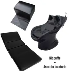 KIT ASSENTO ESFOTADO LAVATÓRIO ITALIANO + BABY BANK INFANTIL KIDS BARBEIRO