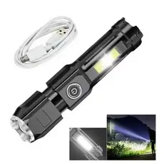 Lanterna LED Potente USB Recarregável 4 MODOS Led Portátil Com Zoom Longa Distancia