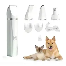 4 em 1 pet Kit Maquina De Tosa Pet Recarregável Aparadora Gato Baixo Ruído Fio kit