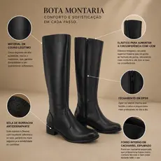 Bota em Couro Legítimo Montaria Feminina Modelo Liso Cano Alto
