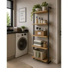 Organizador 5 Prateleiras Flutuantes MDF Industrial com Suporte