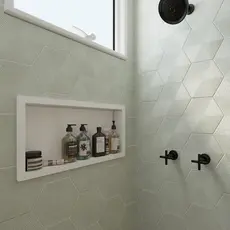 Suporte Suspenso P&B Nichos para Banheiro Design Embutir