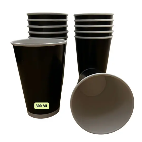 Copo de Papel 300 ML (PRETO) Descartável