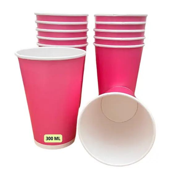 Copo Descartável (ROSA) 300 ML Biodegradável