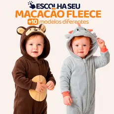 Pijama Macacão Infantil em Fleece Temático Unicórnio ,Dinossauro, Panda, Urso – Super Quentinho e Confortável! L11
