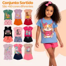 Kit 4, 10 ou 16 Peças de Roupas Menina Conjunto Verão Infantil Peças Premium de Roupa Infantil Feminina de Calor