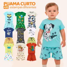 Kit Sortido 4 ou 8 Peças Pijama Curto Bebê Menino Camisas + Bermudas - Pijamas Masculino Bebê Roupa Infantil Verão