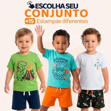 Conjunto Bebê Masculino Menino Infantil Verão Manga Curta Tamanho 1 ao 8 - Roupa para Bebê Masculino L01